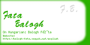 fata balogh business card